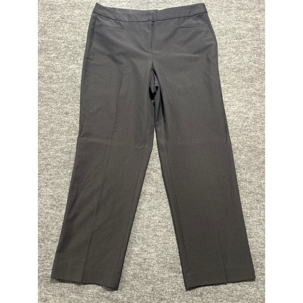 INC Straight Leg Pants Womens 12PS Black New Petite Stretch Mid Rise Career